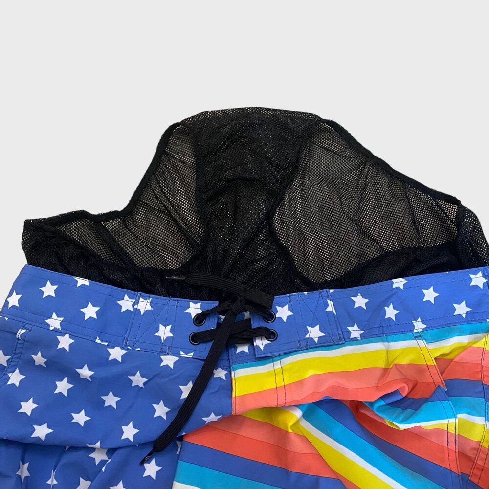 Body Glove La Concha USA Board Shorts Blue Men's Size 36 American Flag Print - Picture 8 of 10